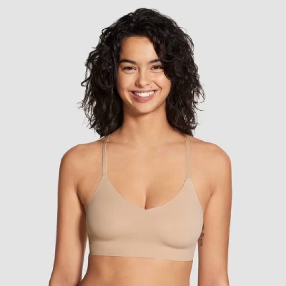 True‎ & Co. Nude Seamless Wireless V Neck Bra